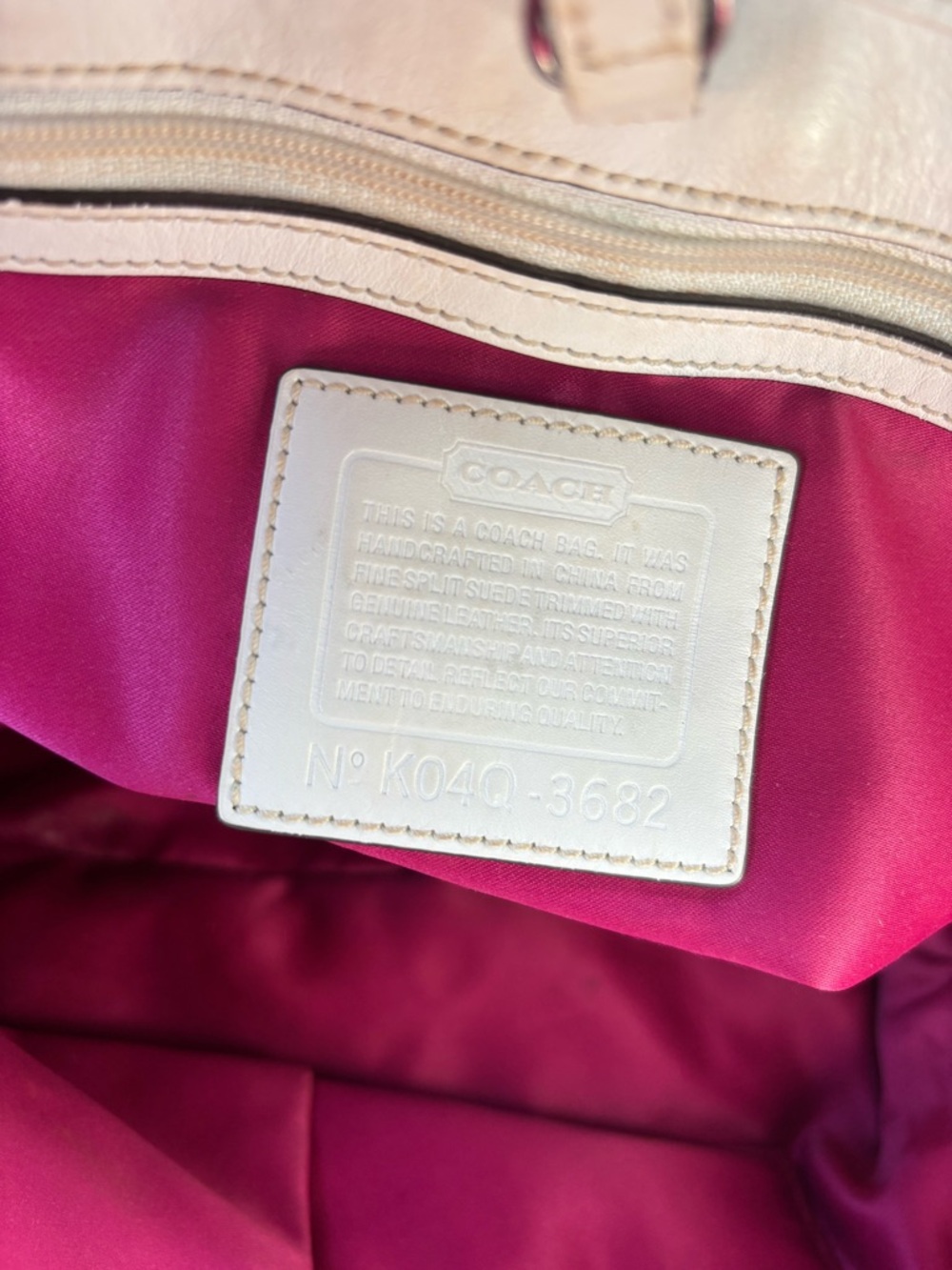 Coach Pink Patchwork Suede Leather Tote Bag Y2K Shoulder Purse - Picture 14 of 14